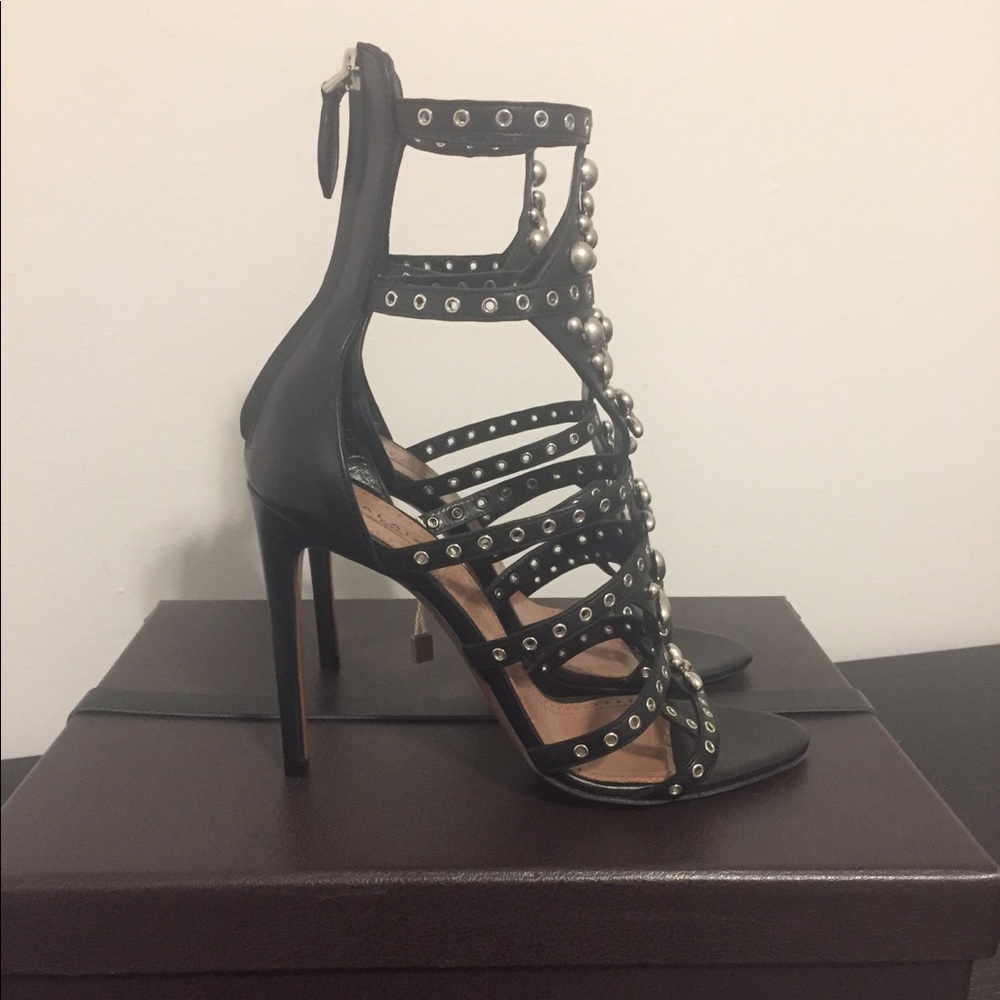 ***SOLD*** Alaia Studded Black Leather Heels 37